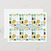 6メッセージカードジャングルキングライオンサファリ動物園 インビテーションポストカード (正面/裏面)