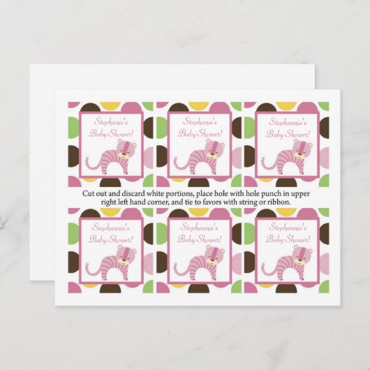 6メッセージカードジャングルクイーンタイガーサファリ動物園 インビテーションポストカード (正面/裏面)