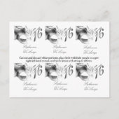 6メッセージカードスイート16シルバーホワイトパーティーマスク ポストカード (正面)