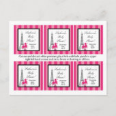 6メッセージカードピンクプードルパリエッフェルタワー インビテーションポストカード (正面)