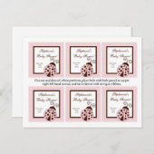 6メッセージカードピンクレディバグ インビテーションポストカード (正面/裏面)