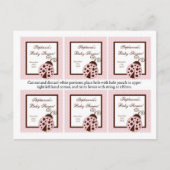 6メッセージカードピンクレディバグ インビテーションポストカード (正面)