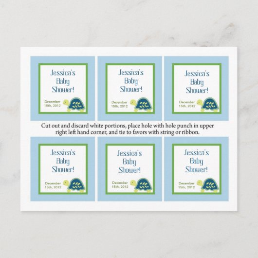 6メッセージカードブルーウミガメ インビテーションポストカード (正面)