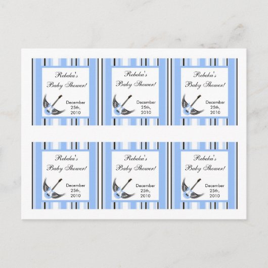 6メッセージカードボーイブルーパンクロッカーギター インビテーションポストカード (正面)