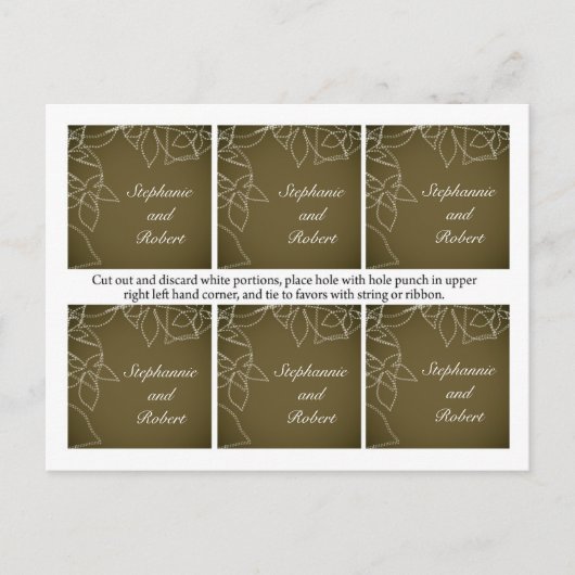 6メッセージカードモダン秋フローラ秋ブラウン ポストカード (正面)