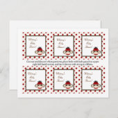 6メッセージカードレッドソックモンキー インビテーションポストカード (正面/裏面)