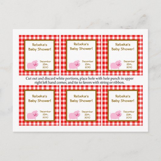 6メッセージカードレッドバーンファームアニマルズ インビテーションポストカード (正面)