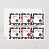 6メッセージカード結婚ズブラックレッドダマスクレース ポストカード (正面/裏面)