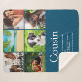 6モダンクールフォトコラージュ青いとこあ シェルパブランケット (正面(横))