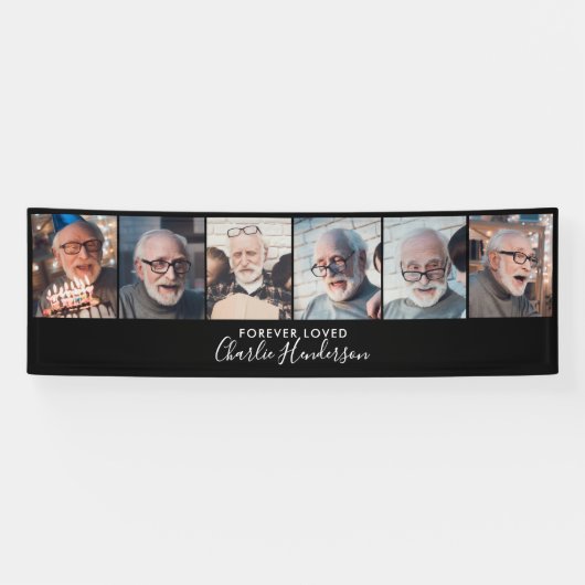 6モダンフォトカスタム文字葬式バナー 横断幕 (横)