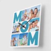 6モダンフォトコラージュfor Mom - カスタム贈り物 スクエア壁時計 (傾斜)