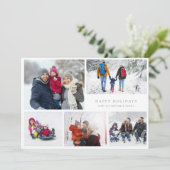 6モダンフォト数々のコラージュのメリークリスマス シーズンカード (スタンド正面)