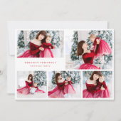 6モダンフォト数々のコラージュREDメリークリスマス シーズンカード (正面)