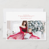 6モダンフォト数々のコラージュREDメリークリスマス シーズンカード (裏面)