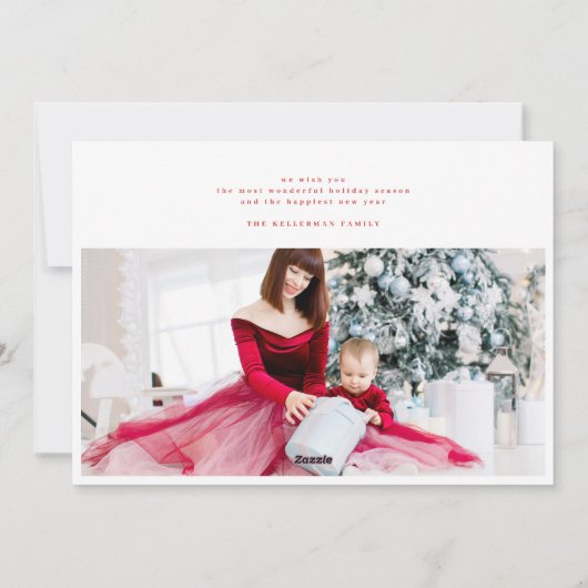 6モダンフォト数々のコラージュREDメリークリスマス シーズンカード (裏面)