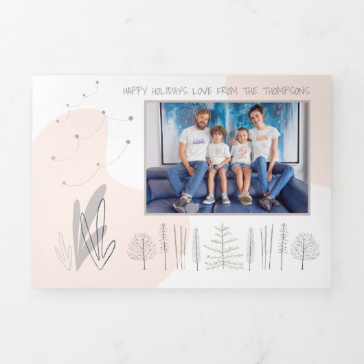 6モダン写真年in ViewニュースレターアートTri-F 三つ折りクリスマスカード (カバー)