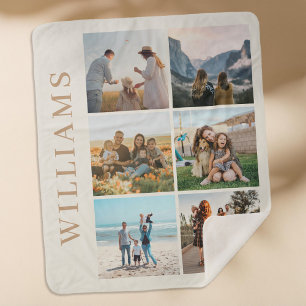 6モダン枚のコラージュ シェルパブランケット