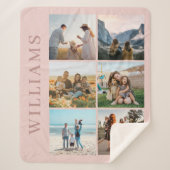 6モダン枚のコラージュ シェルパブランケット (正面)