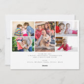 6モダン枚の写真コラージュ白タイポグラフィクリスマス シーズンカード (裏面)