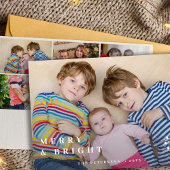 6モダン枚の写真コラージュ白タイポグラフィクリスマス シーズンカード