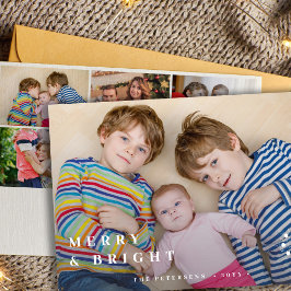 6モダン枚の写真コラージュ白タイポグラフィクリスマス シーズンカード