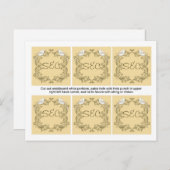 6ラブバードブラウン/タン結婚式の引き出物ラベル ポストカード (正面/裏面)