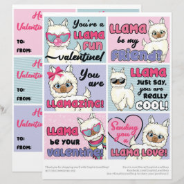 6ラマキッズクラスルームValentinesデイカード レターヘッド