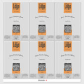 6ロゴQRコードグレーオレンジ大製品ラベル シール (シート)