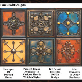 6ヴィンテージスタイル混合タイルオウム5 Decopage 薄葉紙