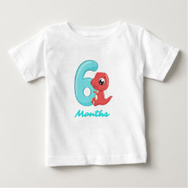 6ヶ月 かわいい恐竜ベビーTシャツ ベビーTシャツ