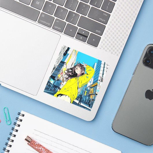 【6万人記念】寿司娘JKシール|Seal GenerativeAI シール (ノートパソコンとiPhone)