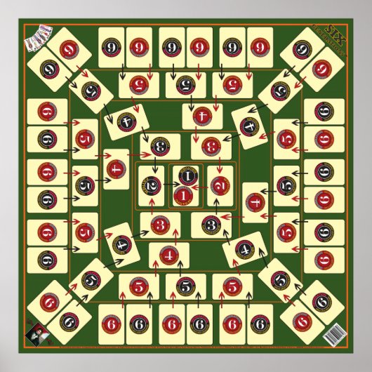 6世代ボードカードゲーム – 系統図 ポスター (正面)