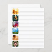 6丸い写真テンプレート並び紙 (正面/裏面)