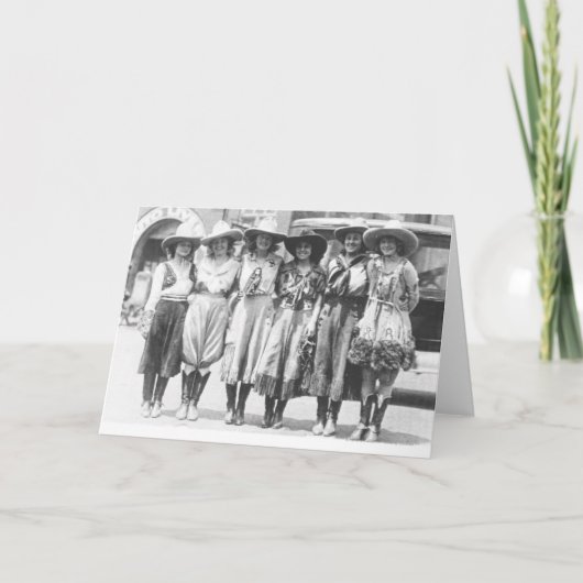 6人の女性のカーボーイがチェイエンヌ・フロンティア日に。 カード (正面)