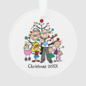 6人の孫を持つ祖父母 オーナメント (裏面)