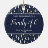 6人の家族パーソナライズされたが4ベビー セラミックオーナメント (裏面)