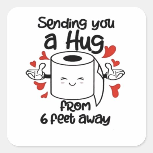 6人の足からハグを送る遠くに スクエアシール (正面)