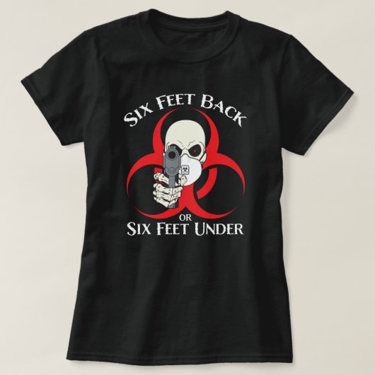 6人の足がTシャツの下に戻るか、6人の足が戻る Tシャツ (デザイン正面)