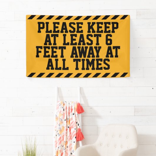 6人の足の社会的距離 横断幕 (インサイチュ)