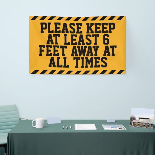 6人の足の社会的距離 横断幕 (トレードショー)