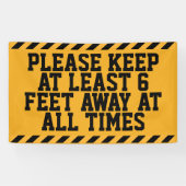 6人の足の社会的距離 横断幕 (横)