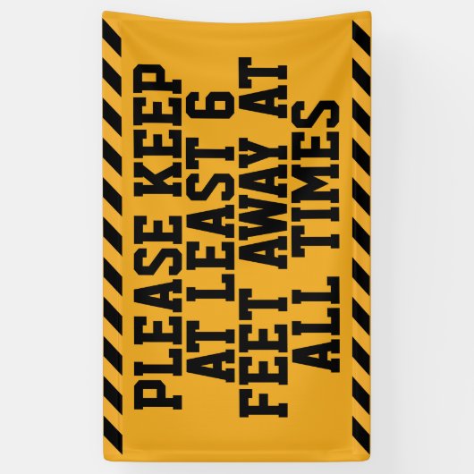 6人の足の社会的距離 横断幕 (縦)