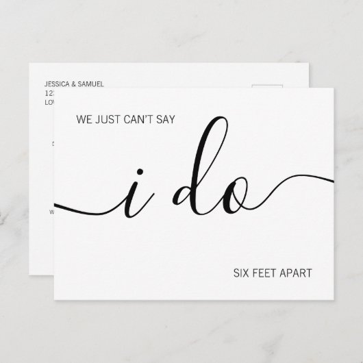 6人の足を離れた社会的な距離を保存 案内ポストカード (正面/裏面)