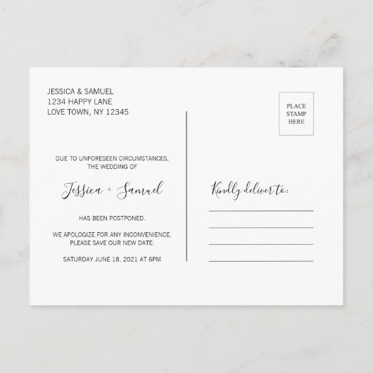 6人の足を離れた社会的な距離を保存 案内ポストカード (裏面)