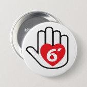 6人の足Please Social Distancing Reminderボタン 缶バッジ (正面&裏面)
