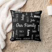 6人家族のカッコいいフォントパーソナライズされた クッション (ブランケット)