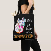 6人生はドイツの羊飼いと一緒に良い トートバッグ (クローズアップ)