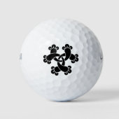 6個のインターロッキングクローブ ゴルフボール (正面)