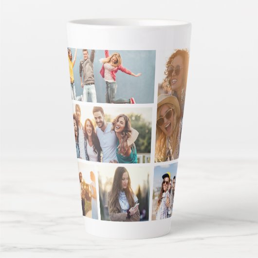 6個のフォトコラージュテンプレートの個人用設定 カフェラテマグ (正面)