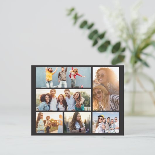 6個のフォトコラージュテンプレートの個人用設定 シーズンポストカード (スタンド正面)